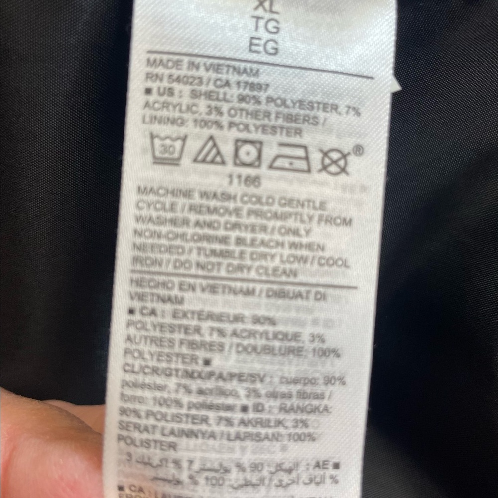 Old Navy black & white Herringbone midi coat XL - Picture 8 of 12
